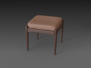 chair with brown leather pillow 3D मॉडल