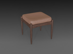 chair with brown leather pillow Modèle 3D