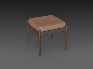 chair with brown leather pillow 3D Model