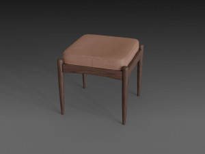 chair with brown leather pillow Modèle 3D
