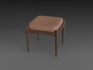 chair with brown leather pillow 3D Model