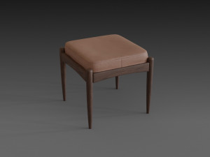 chair with brown leather pillow Modèle 3D