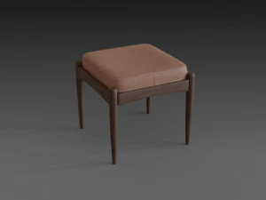 chair with brown leather pillow 3D Model
