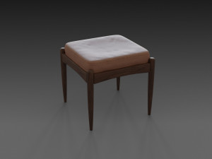 chair with brown leather pillow Modèle 3D