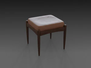 chair with brown leather pillow 3D Model