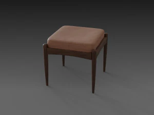 chair with brown leather pillow 3D Model