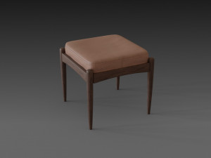 chair with brown leather pillow Modèle 3D