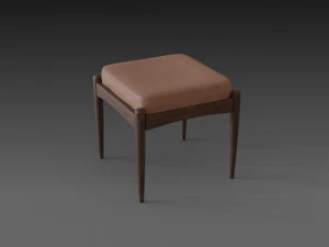 chair with brown leather pillow 3D Model