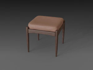 chair with brown leather pillow 3D Model