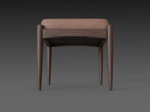 chair with brown leather pillow Modèle 3D