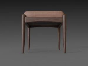 chair with brown leather pillow 3D Model