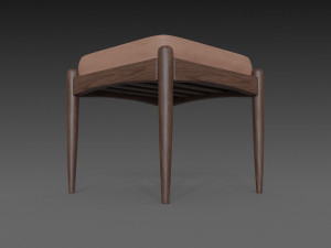 chair with brown leather pillow Modèle 3D