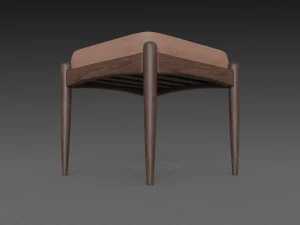 chair with brown leather pillow 3D Model