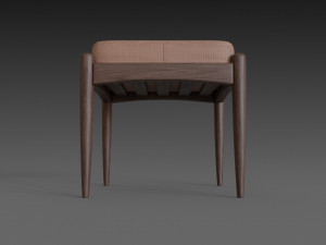chair with brown leather pillow Modèle 3D