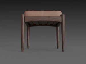 chair with brown leather pillow 3D Model