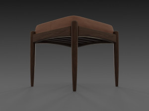 chair with brown leather pillow Modèle 3D