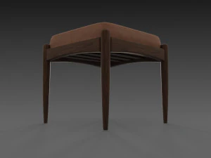 chair with brown leather pillow 3D Model