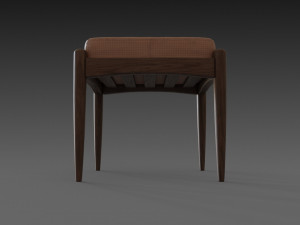 chair with brown leather pillow Modèle 3D