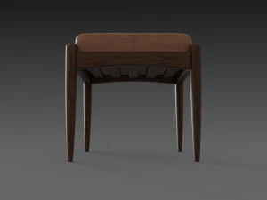 chair with brown leather pillow 3D Model