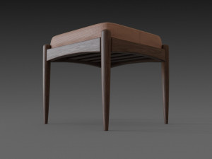 chair with brown leather pillow Modèle 3D