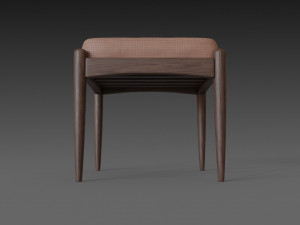 chair with brown leather pillow Modèle 3D