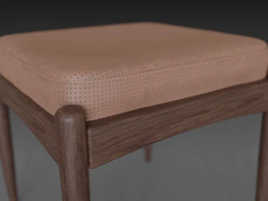 chair with brown leather pillow 3D Model
