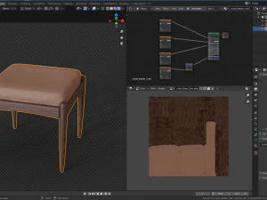 chair with brown leather pillow 3D Model