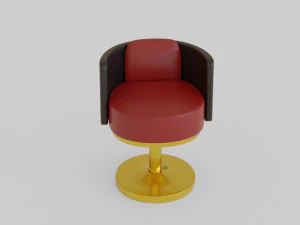 gold armchair 3D Model