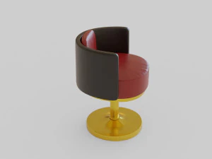 gold armchair 3D Model