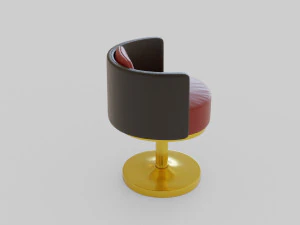 gold armchair 3D Model
