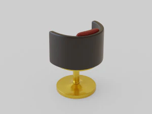 gold armchair 3D Model