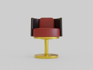 gold armchair 3D Model