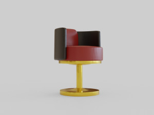 gold armchair 3D मॉडल