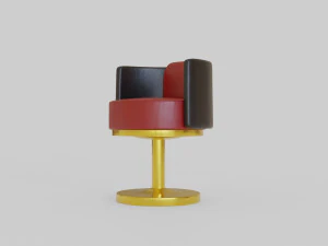 gold armchair 3D Model