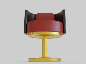 gold armchair 3D Model