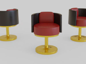 gold armchair 3D Model