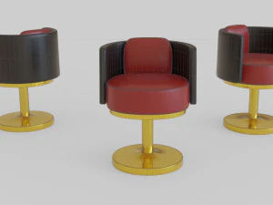 gold armchair 3D Model