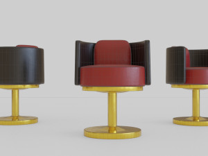 gold armchair 3D मॉडल