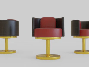gold armchair 3D Model