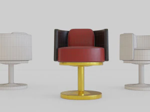 gold armchair 3D Model
