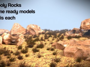 low poly rocks game assets Model 3D