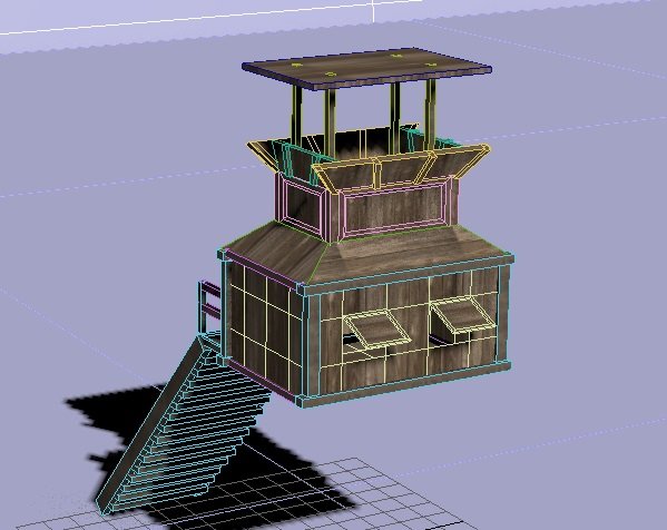 wooden tower 3D Model .c4d .max .obj .3ds .fbx .stl .blend 