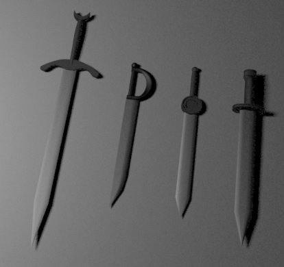 4  medieval swords Modèle 3D .c4d .max .obj .3ds .fbx .stl .blend 