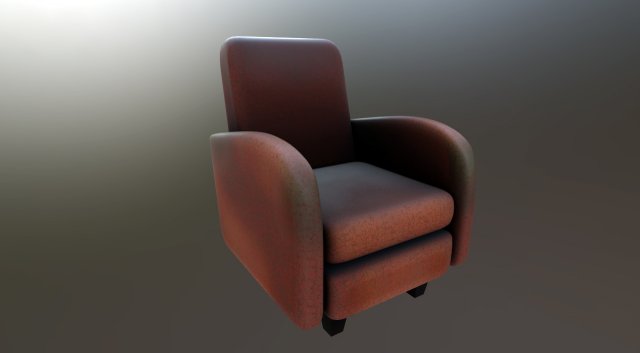 leather chair worn 3D Модель .c4d .max .obj .3ds .fbx .stl .blend 