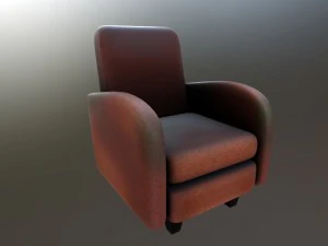 Ledersessel abgenutzt 3D Modell