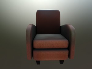 leather chair worn 3D Модель