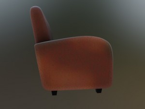 leather chair worn 3D Модель