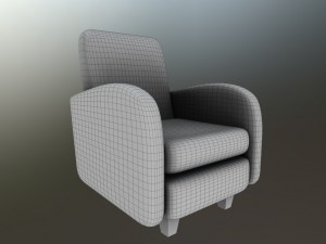 leather chair worn 3D Модель