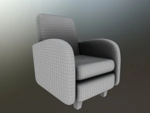 leather chair worn 3D Model
