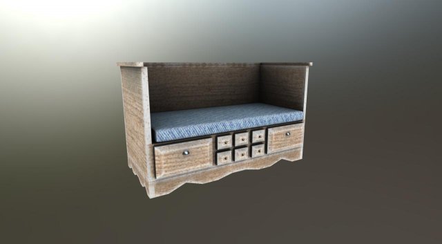 bench with drawers Modelo 3D .c4d .max .obj .3ds .fbx .stl .blend 